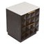 Benedict Smoked Oak Bedside Table - White Marble