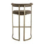 Dino Bar Stool with Upholstered Arms - Chocolate Linen
