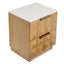 Benedict Natural Oak Bedside Table - White Marble