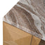 Benedict Natural Oak Bedside Table - River Brown Marble