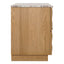 Benedict Natural Oak Bedside Table - River Brown Marble