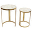 Isabelle Marble Nesting Side Tables - Gold - OUTLET NSW