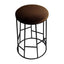 Aiden Black Steel Kitchen Stool - Dark Chocolate Velvet