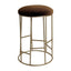 Aiden Gold Steel Kitchen Stool - Dark Chocolate Velvet