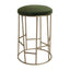 Aiden Gold Steel Kitchen Stool - Moss Velvet