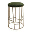 Aiden Gold Steel Kitchen Stool - Moss Velvet