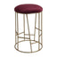 Aiden Gold Steel Kitchen Stool - Mulberry Velvet