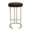 Blackley Gold Iron Kitchen Stool - Dark Chocolate Velvet
