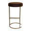 Blackley Gold Iron Kitchen Stool - Dark Chocolate Velvet