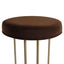 Blackley Gold Iron Kitchen Stool - Dark Chocolate Velvet