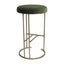 Blackley Gold Iron Kitchen Stool - Moss Velvet