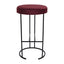 Blackley Black Iron Kitchen Stool - Mulberry Velvet