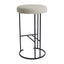 Blackley Black Iron Kitchen Stool - Speckle Ecru