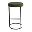 Blackley Black Iron Kitchen Stool - Moss Velvet