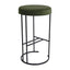 Blackley Black Iron Kitchen Stool - Moss Velvet