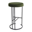 Blackley Black Iron Kitchen Stool - Moss Velvet