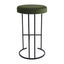 Blackley Black Iron Kitchen Stool - Moss Velvet