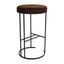 Blackley Black Iron Kitchen Stool - Dark Chocolate Velvet