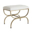 Novak Antique Gold Iron Stool - Natural Linen