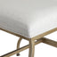 Novak Antique Gold Iron Stool - Natural Linen