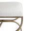 Novak Antique Gold Iron Stool - Natural Linen