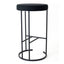 Blackley Black Iron Bar Stool - Black Linen