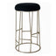Aiden Gold Steel Bar Stool - Black Linen