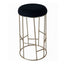 Aiden Gold Steel Bar Stool - Black Linen