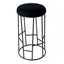 Aiden Black Steel Bar Stool - Black Linen