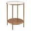 Chloe Glass and Timber Side Table - Gold