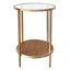 Chloe Glass and Timber Side Table - Gold