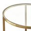 Chloe Glass and Timber Side Table - Gold