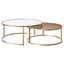 Chloe Glass and Timber Nesting Coffee Table - Gold