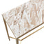 Chloe Pink Marble Console Table - Small Gold