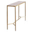 Chloe Pink Marble Console Table - Large Gold