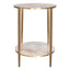 Chloe Pink Marble Side Table - Gold