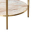Chloe Pink Marble Side Table - Gold
