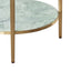 Chloe Dusty Jade Marble Side Table - Gold