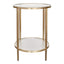 Chloe Rippled Glass Side Table - Gold