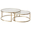 Chloe Rippled Glass Nesting Coffee Table - Gold