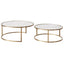 Chloe Rippled Glass Nesting Coffee Table - Gold