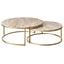 Chloe Pink Marble Nesting Coffee Table - Gold