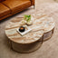 Chloe Pink Marble Nesting Coffee Table - Gold