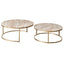 Chloe Pink Marble Nesting Coffee Table - Gold