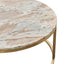 Chloe Pink Marble Nesting Coffee Table - Gold