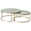 Chloe Dusty Jade Marble Nesting Coffee Table - Gold