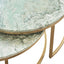 Chloe Dusty Jade Marble Nesting Coffee Table - Gold