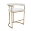 Dino Kitchen Stool with Upholstered Arms - Natural Linen