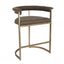 Dino Kitchen Stool with Upholstered Arms - Chocolate Linen