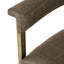 Dino Kitchen Stool with Upholstered Arms - Chocolate Linen
